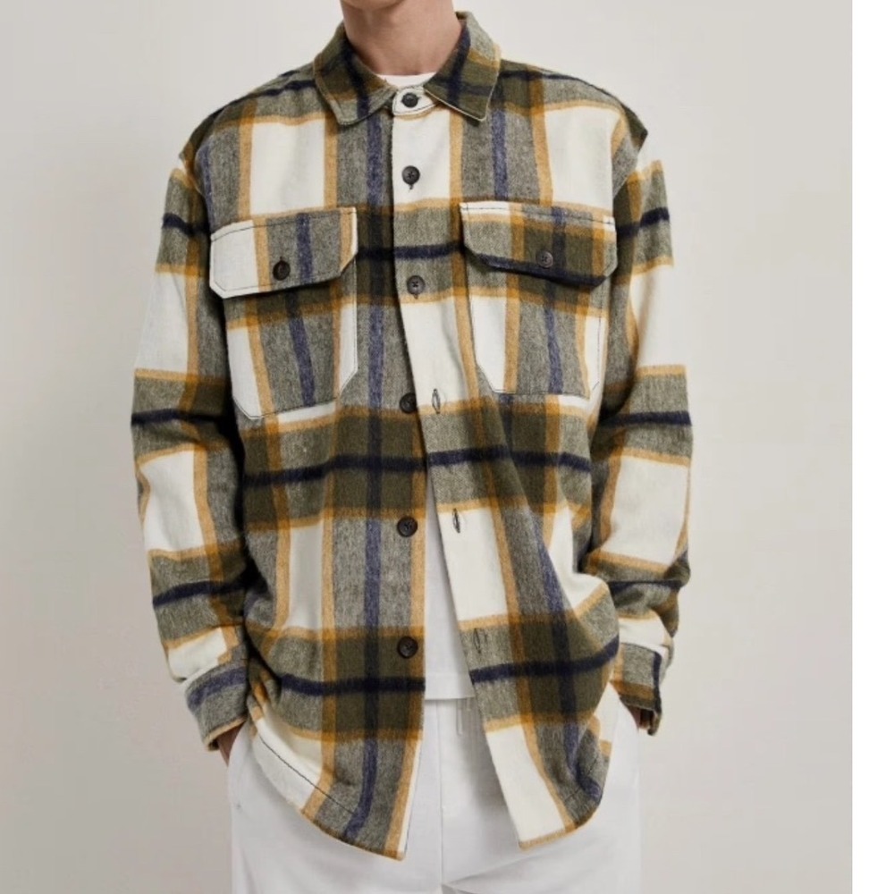 Zara men's plaid flannel jacket size large
